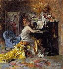 Giovanni Boldini Famous Paintings - Woman at a Piano